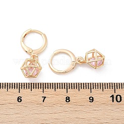 Латунные микропроволочные кубические серьги с цирконием EJEW-K300-09G