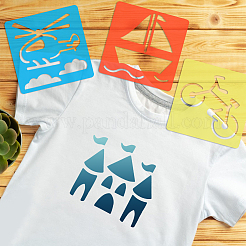 4 набор из 4-х видов пластиковых выемок для рисования DIY-CP0010-52B