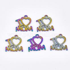 Muttertag Ionenplattierung (IP) 201 Edelstahl Charms&nbsp;LS-STAS-Q201-JN173