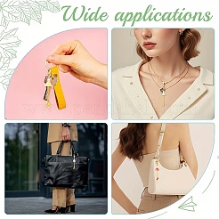 14 шт. 7 стиля подвесных украшений в виде стеклянного цветка с латунными витыми цепями&nbsp;HJEW-YW00341