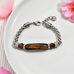 Gliederarmbänder aus natürlichen Tigerauge-Perlen&nbsp;LS-YW5979-2