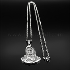 Ожерелья с подвесками из нержавеющей стали Virgin 201 для мужчин и женщин&nbsp;LS-NJEW-K283-17P