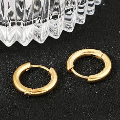 Orecchini a cerchio huggie in acciaio inossidabile 202&nbsp;X-EJEW-F111A-14mm-G01