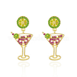 Boucles d'oreilles pendantes en alliage de zinc et strass&nbsp;WG141C8-07