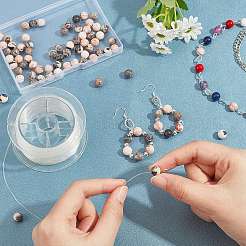 Натуральный розовый зебра яшма бисер прядь G-AR0001-91