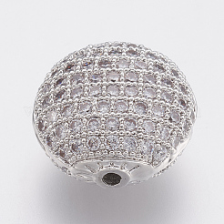 Perline zirconi micro pave  in ottone&nbsp;ZIRC-F083-060P-RS