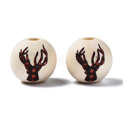 Незаконченная натуральная древесина европейский бисер WOOD-S057-033