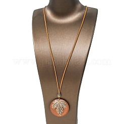 Комплекты из ожерелий и серег-подвесок из богемского сплава и дерева WG08C2E-01