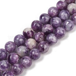 Натуральные лепидолитовые бусины G-U026-A06-10mm