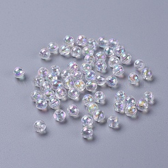 環境に優しい透明アクリルビーズ  ラウンド  ABカラー  クリアAB  5mm  穴：1.5mm  約840個/50g&nbsp;X-PL732-2