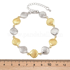 Браслеты-цепочки из латуни в форме ракушек для женщин&nbsp;BJEW-K248-07C-GP