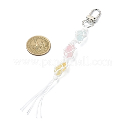 Decoraciones colgantes de borla de bolsa de macramé de cristal de cuarzo natural&nbsp;KEYC-TA00023-01