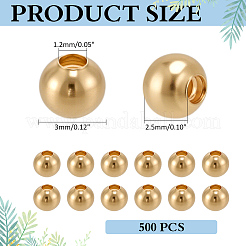 500 шт. Латунные бусины&nbsp;KK-ME0001-72