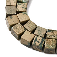 Нити бусин из натурального камня вердит G-B155-C11-8x8mm