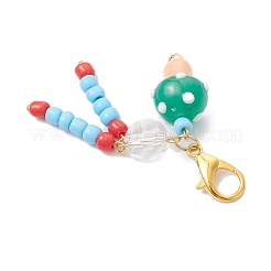 Гриб ручной работы лэмпворк и стеклянный кулон украшение&nbsp;HJEW-JM03821