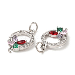 Подвески из кубического циркония с покрытием из латуни&nbsp;KK-Z026-04P