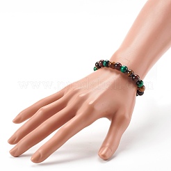 Естественно тигровый глаз бисер браслеты растянуть BJEW-JB06386