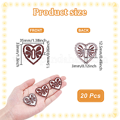 Пуговицы-сердечки из ткани&nbsp;DIY-WH0622-411A