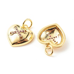 Подвески из латуни с микропаве ZIRC-P094-27G-RS