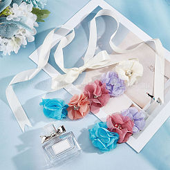 Поясные цепные ремни и ободки из полиэстера с искусственным жемчугом&nbsp;DIY-WH0308-150C