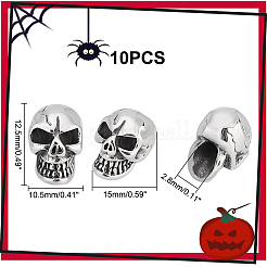 10 perlina di Halloween in acciaio inossidabile 304&nbsp;STAS-UN0043-56