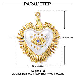 Подвески из нержавеющей стали 304 со стразами&nbsp;STAS-OY002-51G