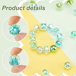 72шт 12 стиля УФ-покрытие прозрачные акриловые бусины TACR-PH0001-57B