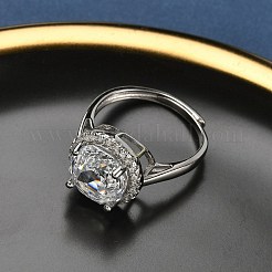 925 Sterling Silber Micro Pave Zirkonia Fingerringe&nbsp;RJEW-B134-01B-03