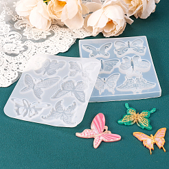 2 Stück 2 Stil Schmetterling DIY Cabochon Silikonformen&nbsp;DIY-TA0005-29