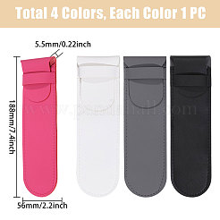 4個 4色 PUレザー ポータブルペン収納ケース  ペン軸  段ボール箱1個付き  ミックスカラー  188x56x5.5mm&nbsp;AJEW-CA0004-86