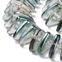 電気メッキガラスビーズセット  三角形  濃い緑  9x15.5~16x2.8~3mm  穴：1mm  約119~131個/連  24.21''~24.41''（61.5~62センチメートル）&nbsp;GLAA-K061-04A-HP05