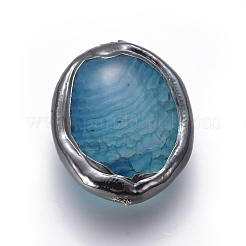 Натуральные окрашенные и нагретые бусины из агата&nbsp;G-F633-11B