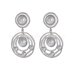 Boucles d'oreilles pendantes en acier inoxydable 304&nbsp;STAS-OY010-62P