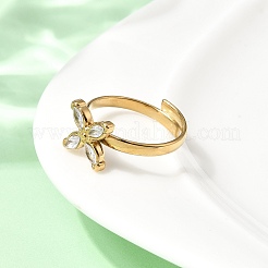 Anelli in acciaio inossidabile 304 con zirconi cubici&nbsp;RJEW-C169-01G-03