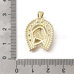 Pendenti in zirconi cubici trasparenti in micro pavè di ottone&nbsp;KK-Z155-06G-02