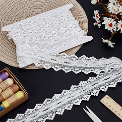 2 ярд полиэстеровых цветочных кружевных лент&nbsp;SRIB-FG0001-28