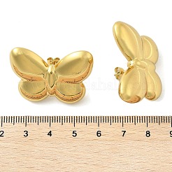バタフライ 304 ステンレス スタッド イヤリング  ゴールドカラー  25.5x33.5mm&nbsp;EJEW-A125-55G