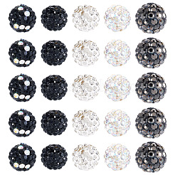 100 шт. 5 вида бусин из полимерной глины со стразами&nbsp;RB-TA0001-22A