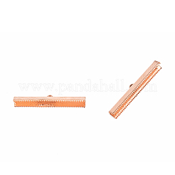 長方形めっき鉄リボンカシメエンドパーツ  ミックスカラー  7x45mm  穴：1x2.5mm&nbsp;IFIN-N3281-02