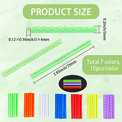 70 шт. 7-цветные светоотражатели для спиц велосипеда из АБС-пластика&nbsp;AJEW-SP0003-40