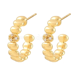 Boucles d'oreilles en laiton avec zircone cubique de micro pave&nbsp;KK-Z166-07G