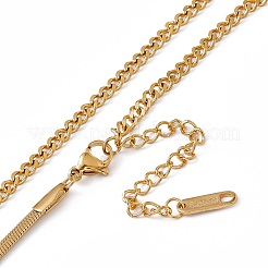 Ожерелье с подвеской из хрустальных страз и цепочками с рисунком «елочка» из нержавеющей стали 304&nbsp;NJEW-P269-04B-G