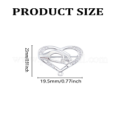 1 Stück Zirkonia Herz mit Handbrosche&nbsp;JEWB-LP0005-13P
