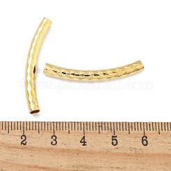 真鍮製カーブチューブビーズ  カドミウムフリー＆鉛フリー  ゴールドカラー  34.5x4mm  穴：3mm&nbsp;KK-B120-01D-G