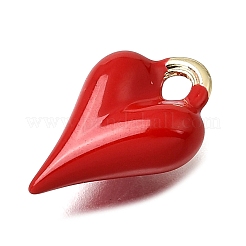 Dijes de latón esmaltado en forma de corazón&nbsp;KK-CBAEEA8-35G