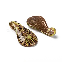 Ручной золотой песок Lampwork большие кулоны LAMP-S087-B