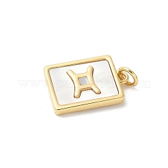 Подвески из латуни с натуральными белыми ракушками&nbsp;KK-S522-09G