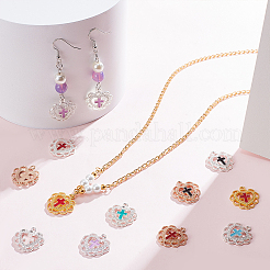 36шт 9 цвета сплава эмалевые подвески HEAR-PH0001-01