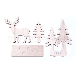 Неокрашенный платан деревянные украшения для дома DJEW-F006-04