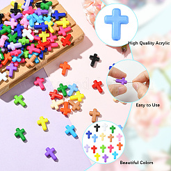 560шт 16 цвета непрозрачные акриловые бусины&nbsp;SACR-PA0001-01